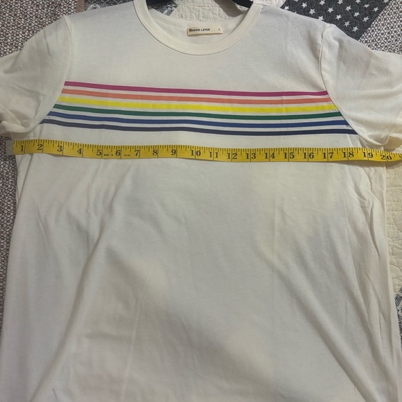 Marine Layer Rainbow Stripe Classic Tee Women’s Large – NWOT - Picture 7 of 8